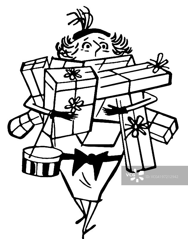 女人 carrying 礼物图片素材