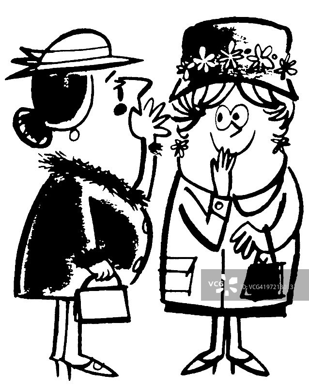 两位年长的妇女在交谈图片素材