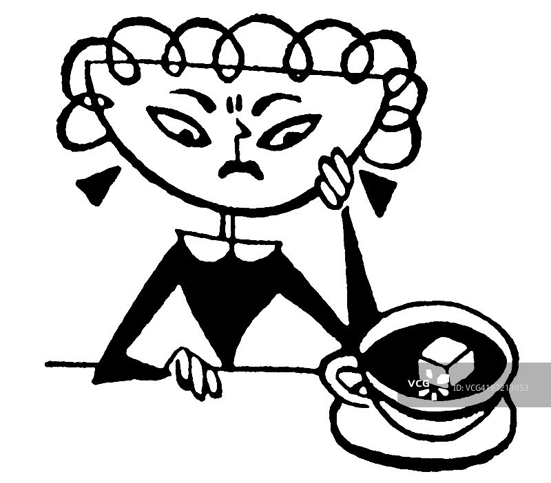 喝热饮的女人图片素材