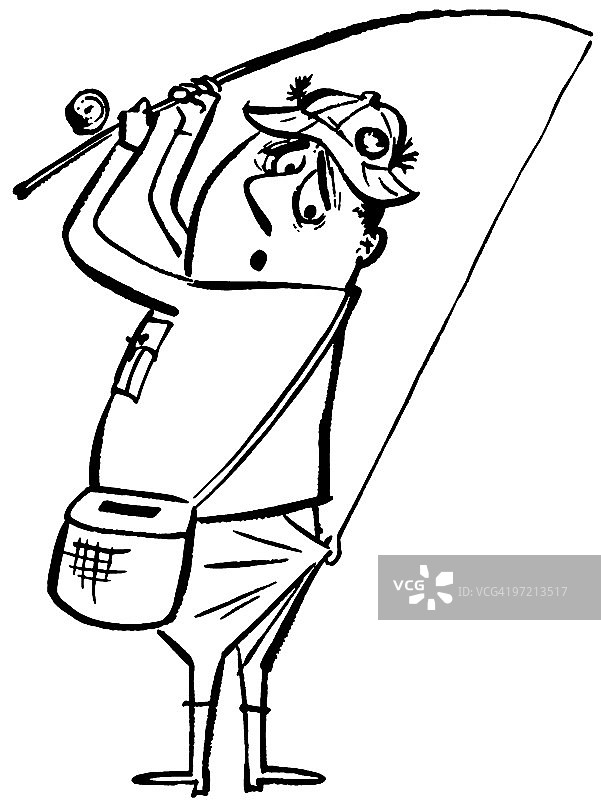 钩住自己裤子的男人图片素材