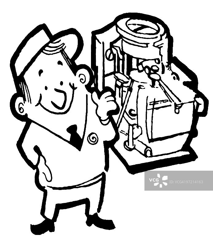 正在检查内燃机的技工图片素材