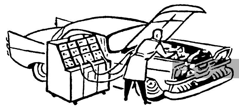 技工修理汽车发动机图片素材