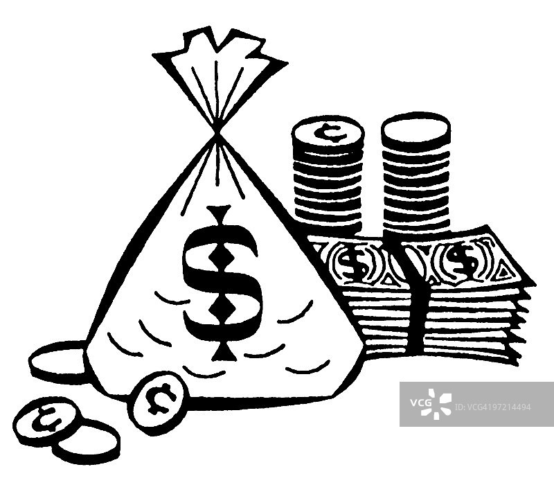成堆的钱币图片素材