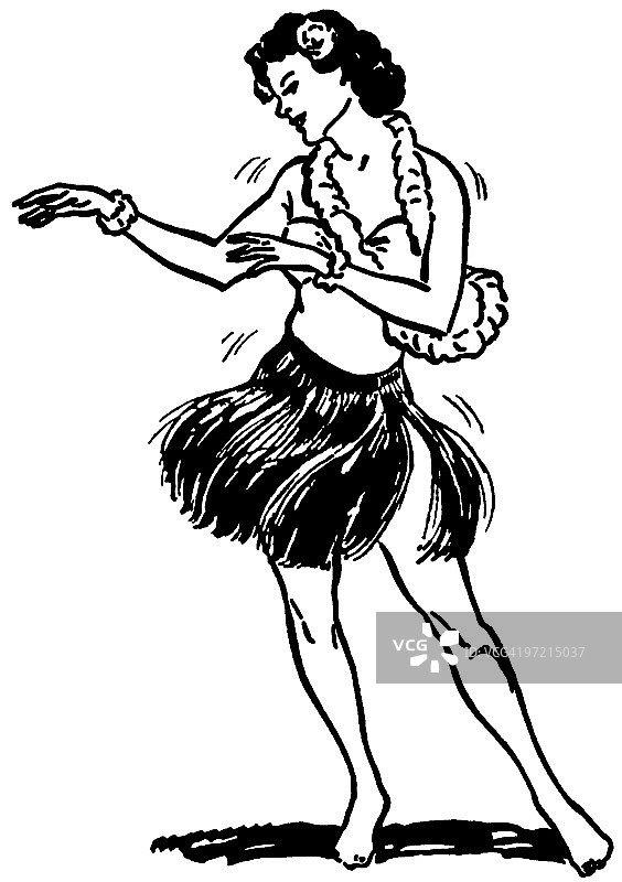 跳草裙舞的女孩图片素材