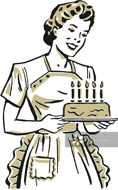 拿着生日蛋糕的女人图片素材