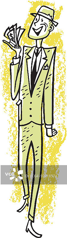 拿着钱的男子图片素材