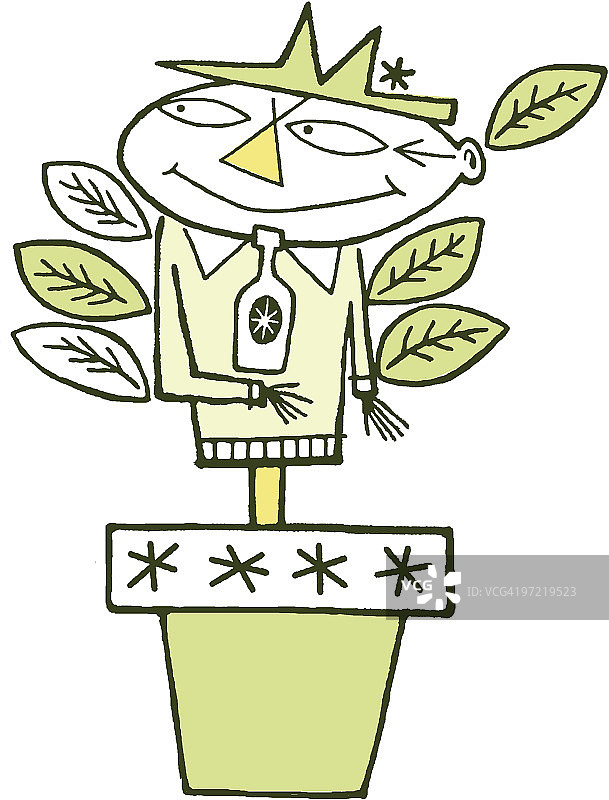 在植物中的男人图片素材