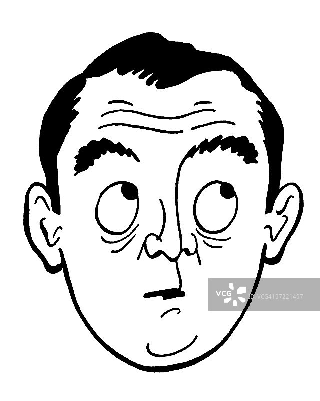 男人向上看图片素材