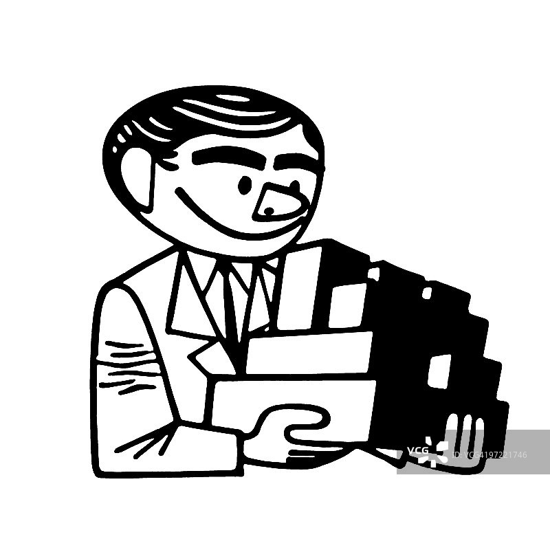 男人手持模型建筑图片素材