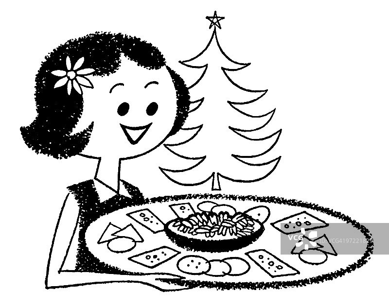 手持食物的女人图片素材