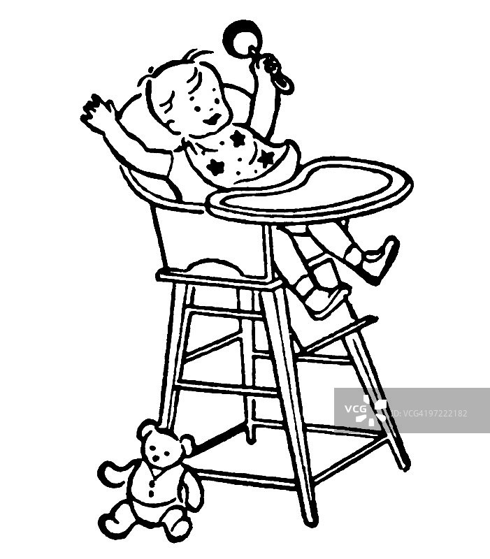 高脚椅上的婴儿图片素材
