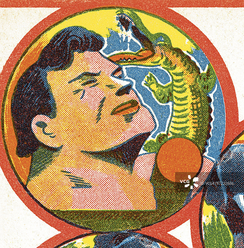 泰山与鳄鱼图片素材