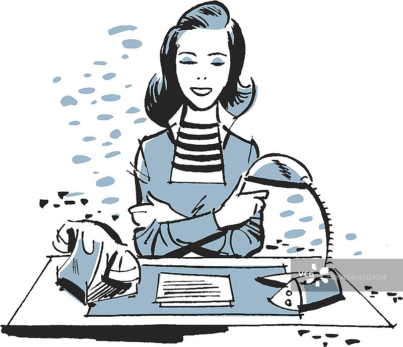 女人在办公桌前图片素材