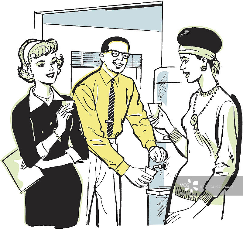 饮水机旁的多元化图片素材