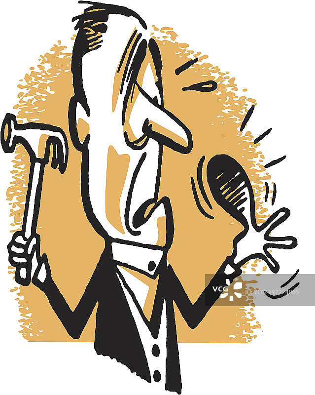 拇指被锤子砸到的男人图片素材