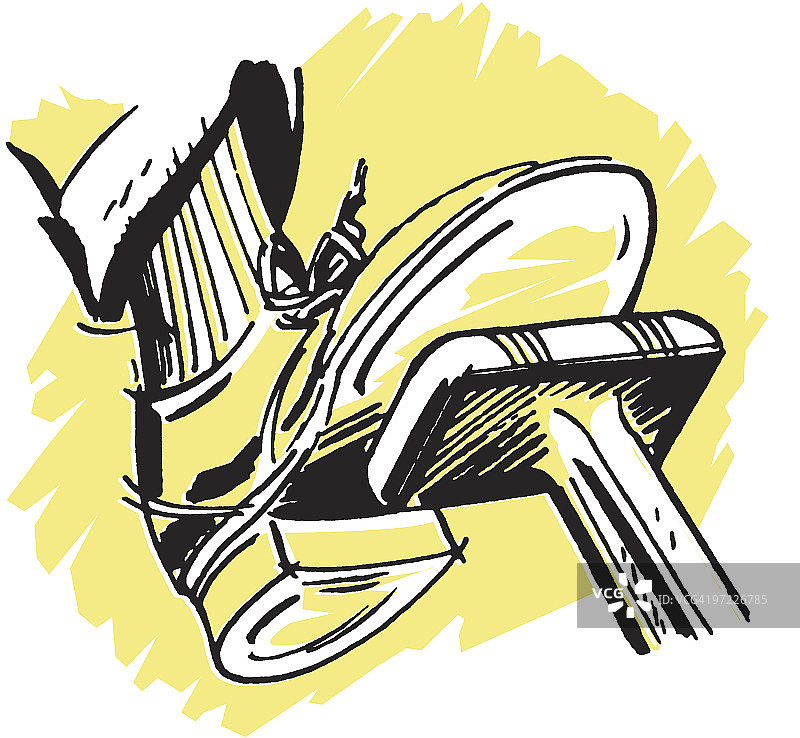 男人脚踩踏板图片素材