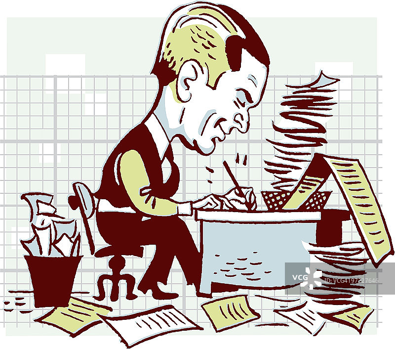 男人愤怒地写作图片素材