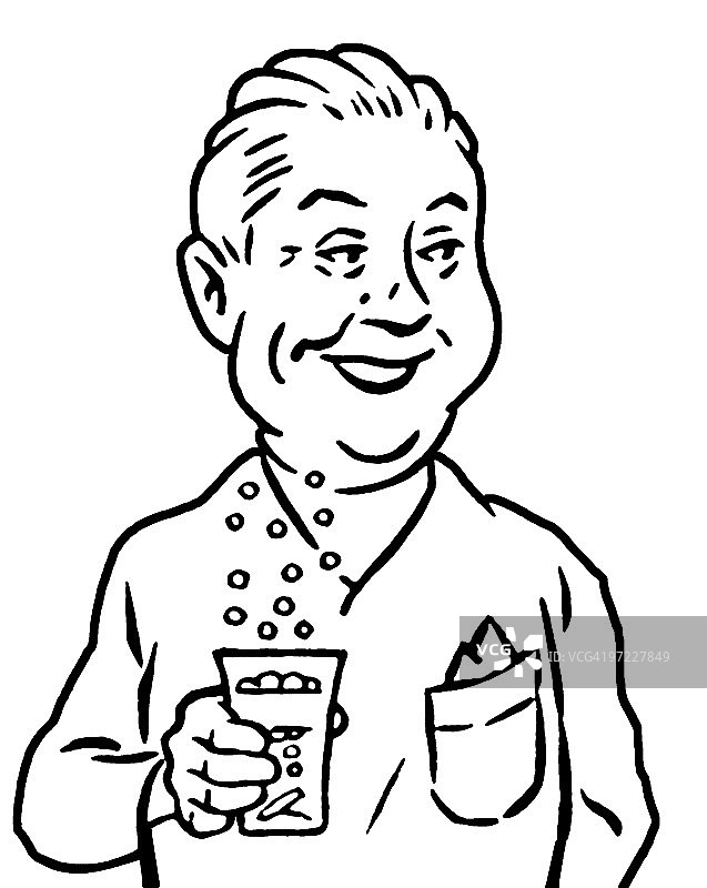 拿着饮料的男人图片素材
