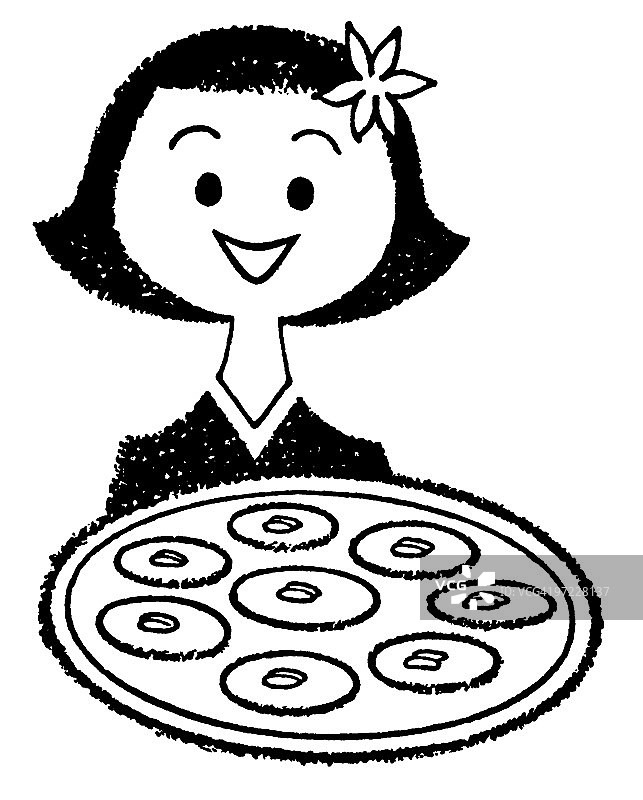 拿着食物的女孩图片素材