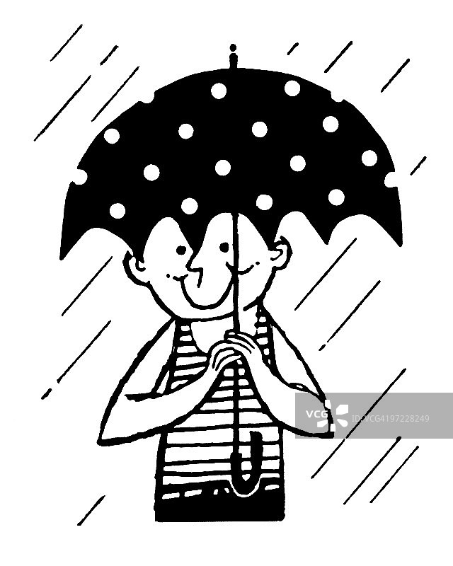雨中的男孩图片素材