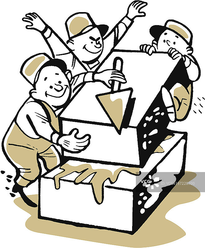 砌砖工人图片素材