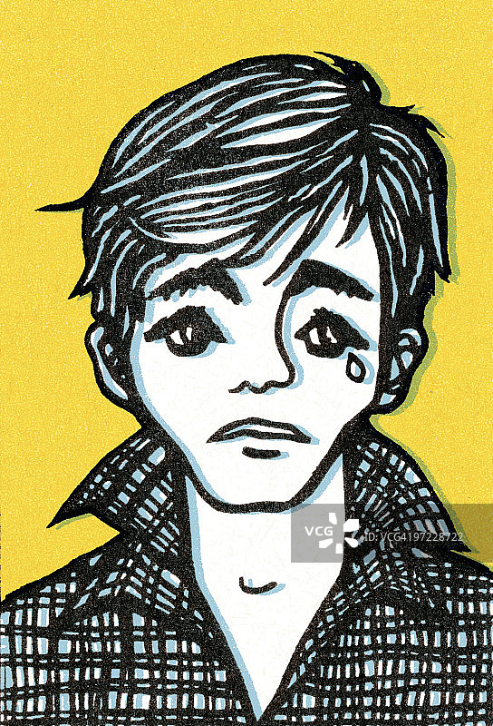 哭泣的男孩图片素材