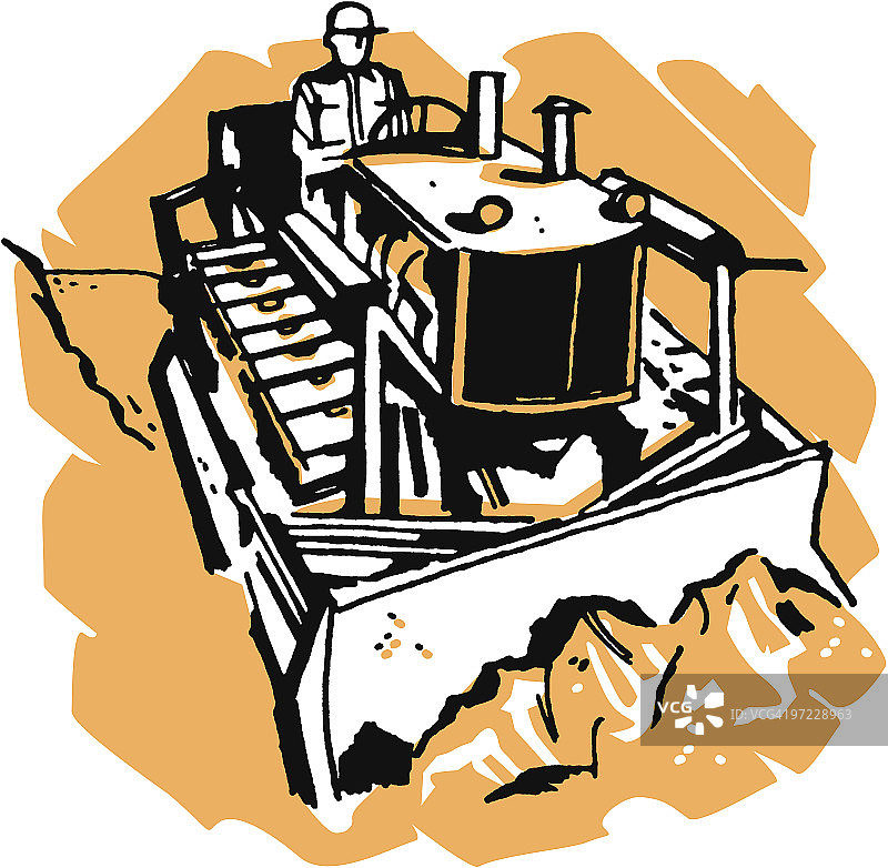 男人在重型机械上图片素材