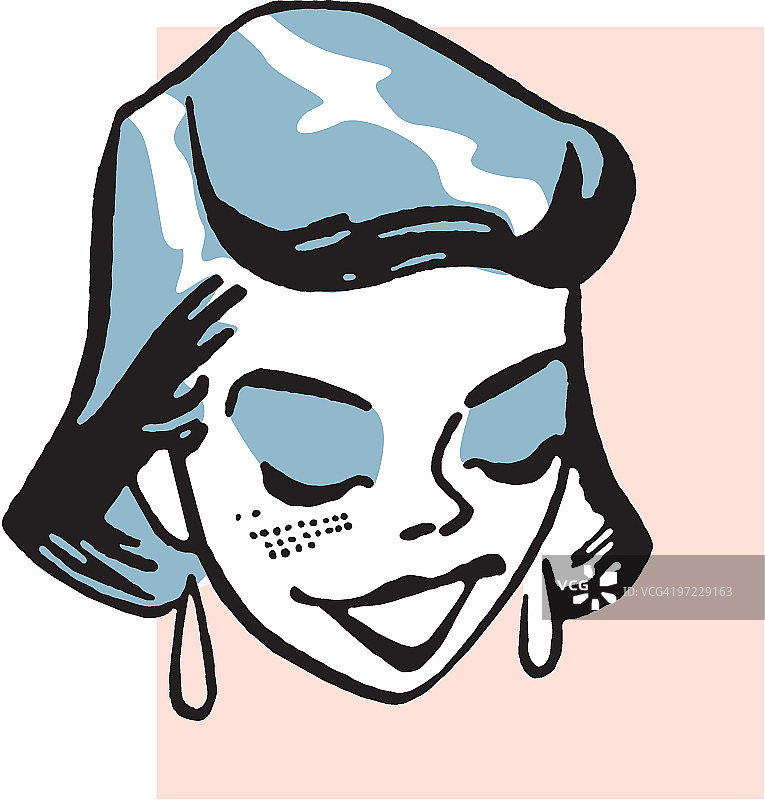 女人向下看图片素材