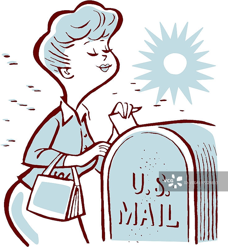 拿邮件的女人图片素材