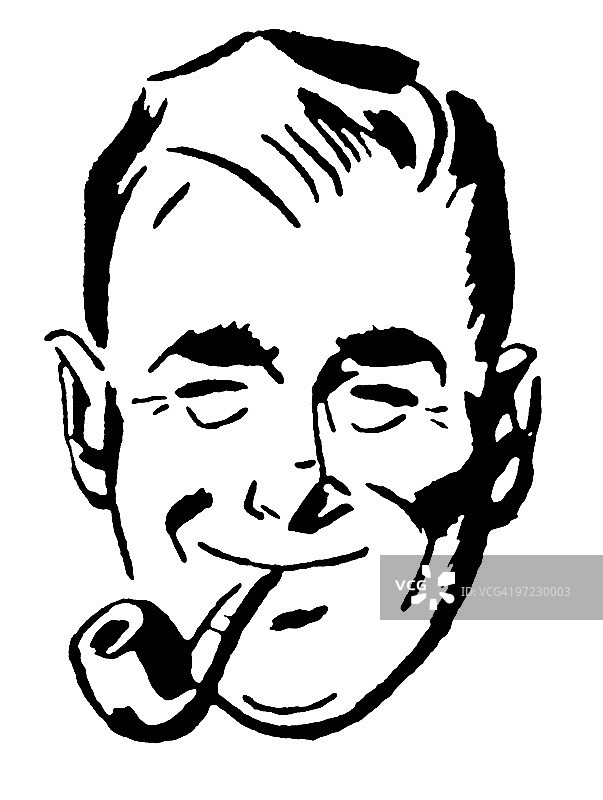 叼着烟斗的男人图片素材