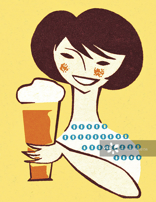 喝啤酒的女人图片素材