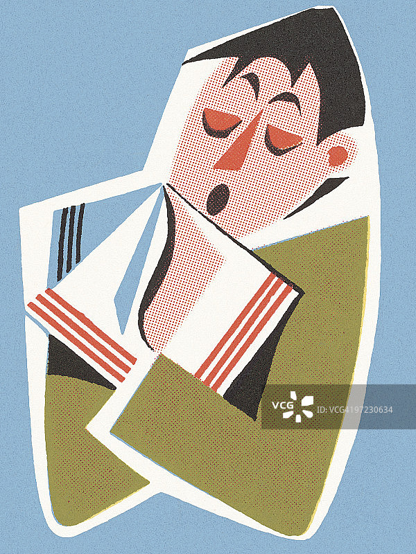 男子擤鼻涕图片素材