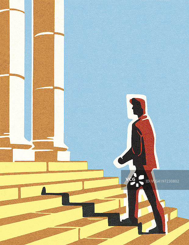 男人走上台阶图片素材