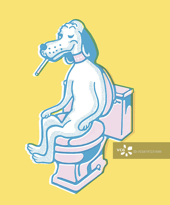 在马桶上的狗图片素材
