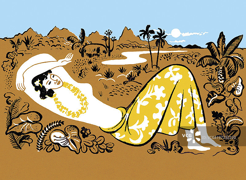 女人在海滩图片素材