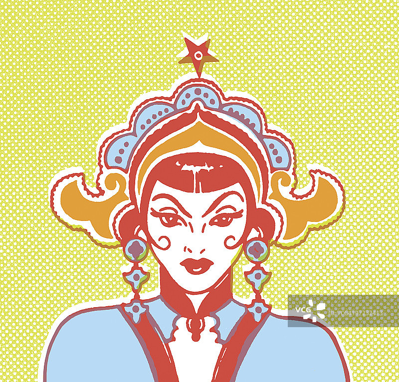 戴头饰的中东妇女图片素材