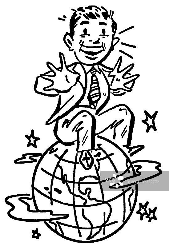 人坐在地球上图片素材