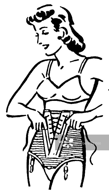 穿束腰带的女人图片素材