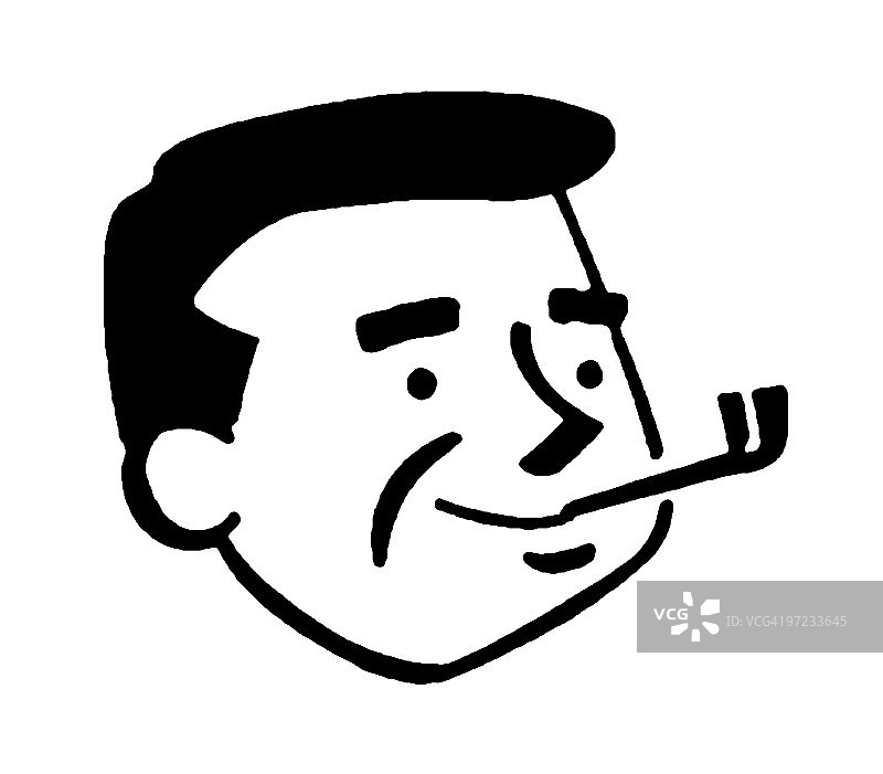 叼着烟斗的男人图片素材