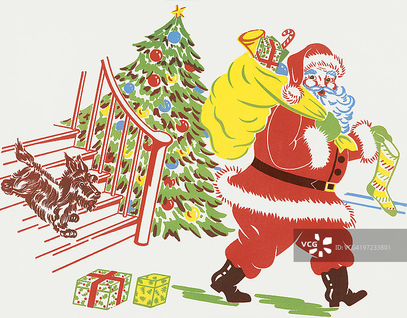 圣诞老人居家礼物图片素材