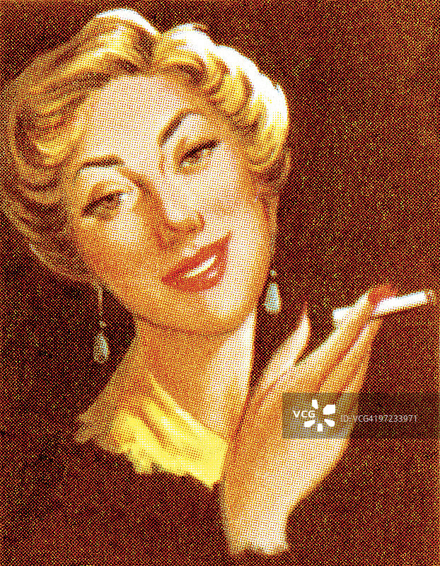 女人吸烟图片素材