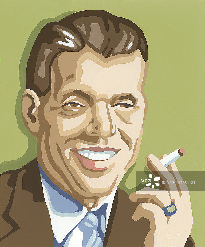 吸烟的商人图片素材