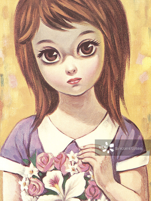 大眼睛的女孩图片素材