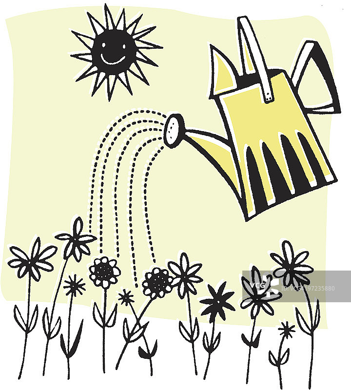 浇水壶浇灌花园图片素材