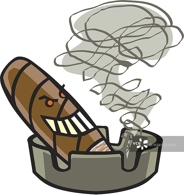 雪茄和烟灰缸图片素材