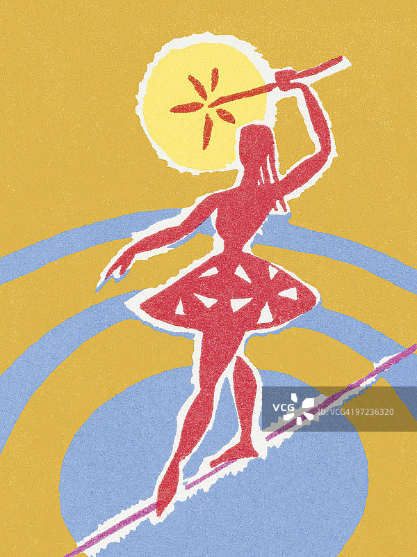 走钢丝的马戏团女人图片素材