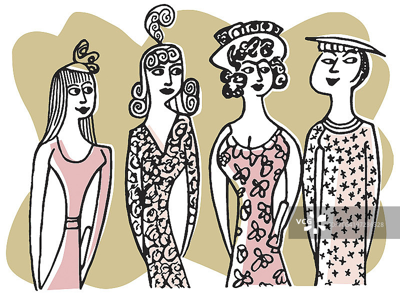 四个女人图片素材