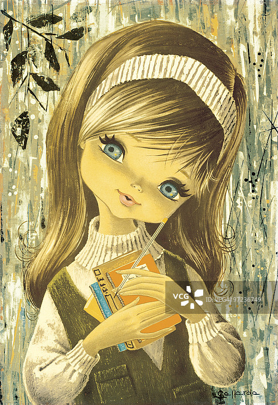 大眼睛的女孩图片素材