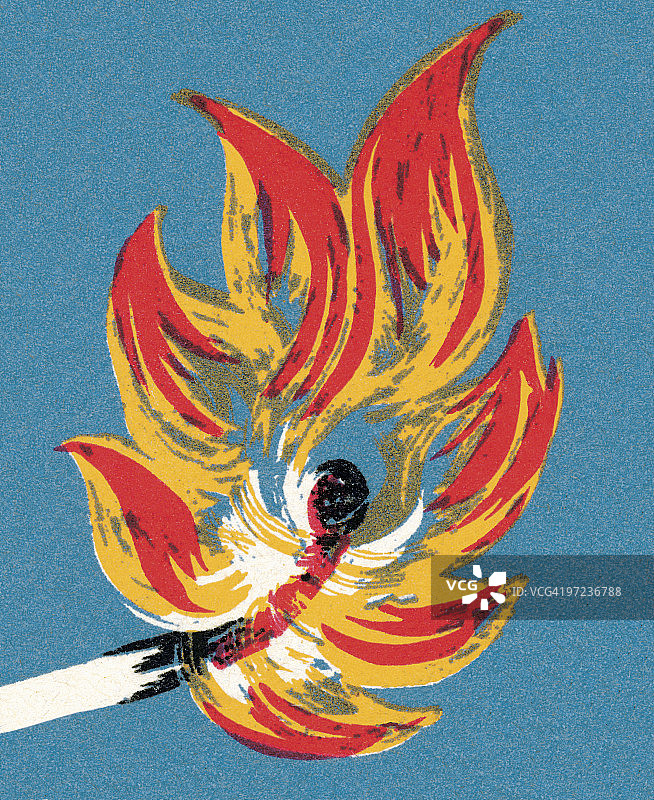 点燃的火柴图片素材