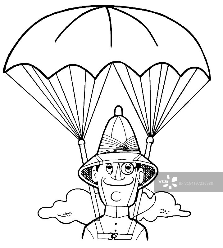 穿戴降落伞的人图片素材